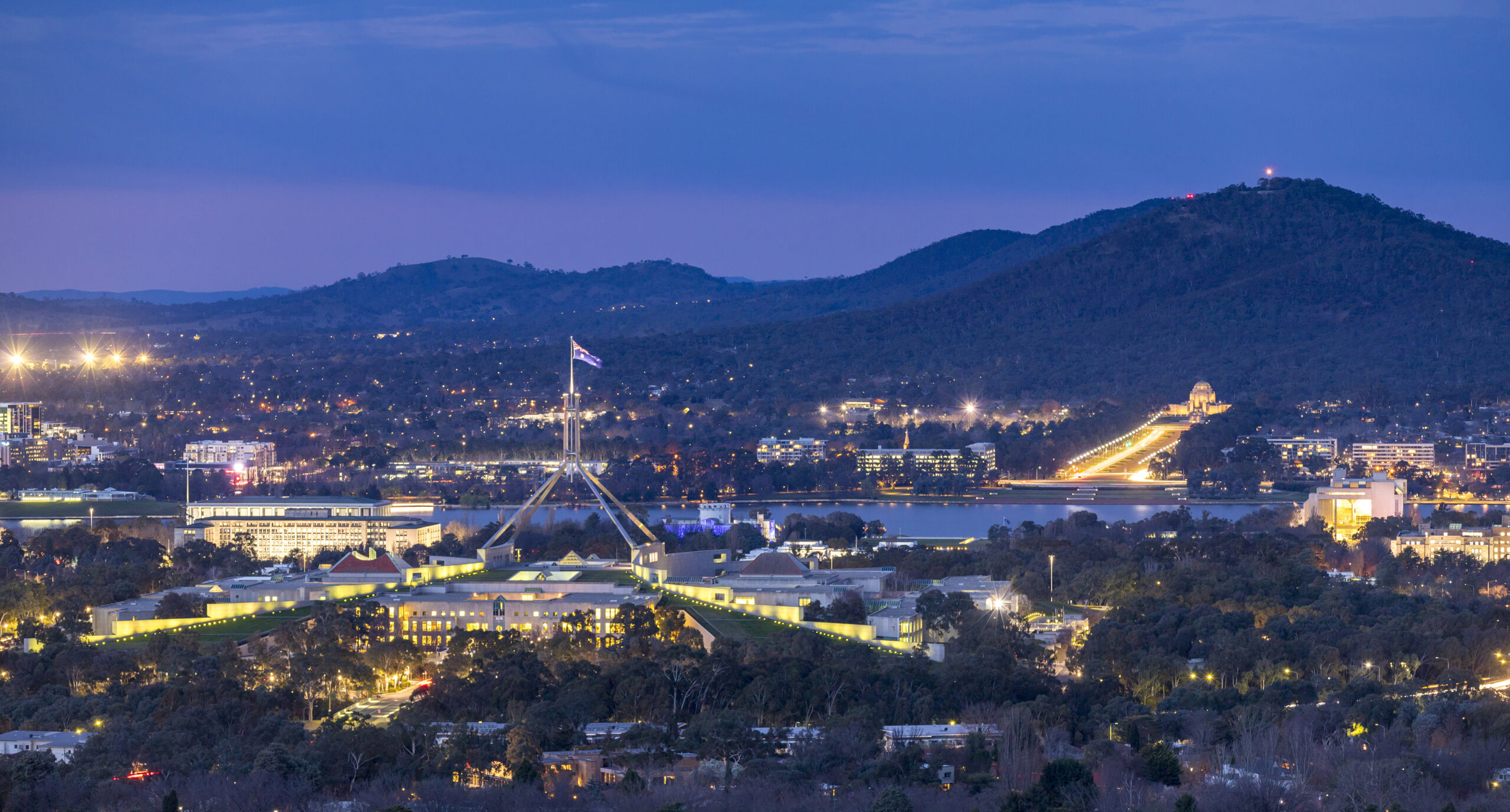 Canberra skyline from a distance